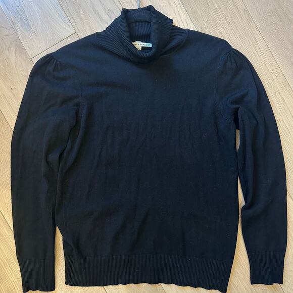 Carolyn Taylor Womens Pullover Solid Black Turtleneck Sweater Long Sleeve Size M - Picture 1 of 4